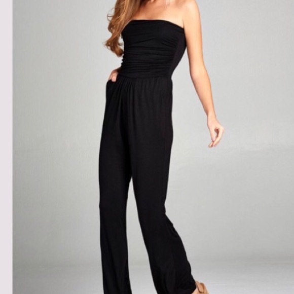 Pants - ✨LAST ONE✨Black tube side pocket jumpsuit